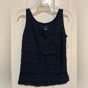 Navy Lace Van Heusen Tank NWT Small